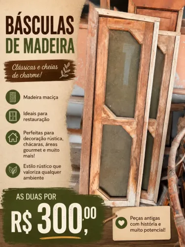 Básculas antigas de madeira maciça