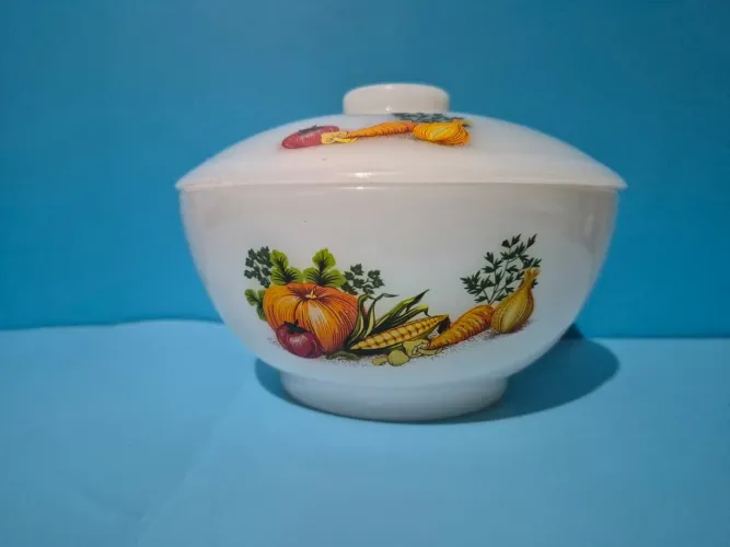 Tigela termo Rey opalina coleção legumes anos 70(Leia a descrição)