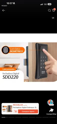 Fechadura eletrônica com biometria