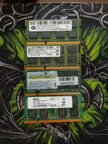 Memórias RAM para Notebook - 2GB e 4GB