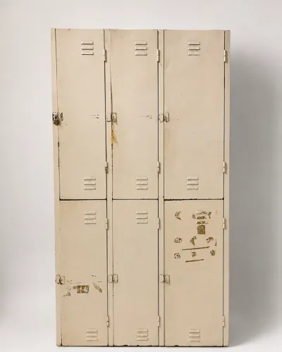 Locker metálico com seis compartimentos individuais