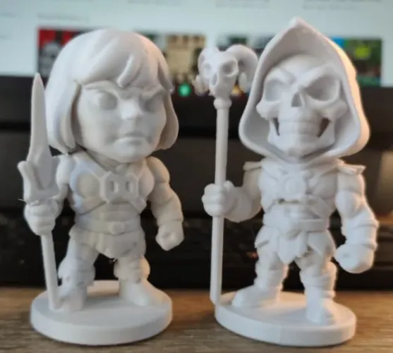 Duo Eternia: He-Man e Esqueleto Chibi - Coleção MOTU Impressão 3D
