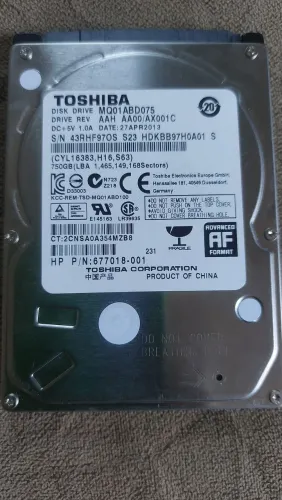 HDs sata para notebook 750gb e 320gb Toshiba