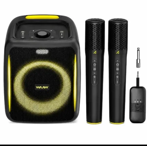 Vendocaixa de som do alok com 2 microfones karaokê caixa super potentes com função DJ e g