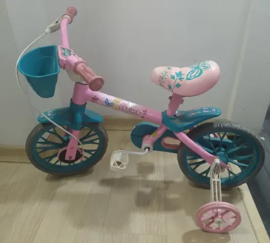Bicicleta Nathor Infantil Aro 12 Charm Rosa/Azul -1 a 4 anos
