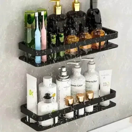 Kit 2 suporte para shampoo inox autocolante