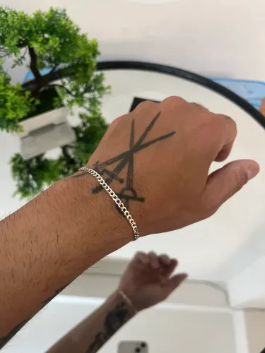 Pulseira cordão grumet 3mm 20cm Prata 925 Legitima