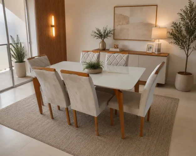 Mesa de Jantar com 6 Cadeiras NOVO