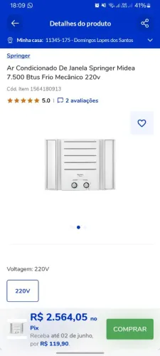 Vendo ar condicionado semi novo