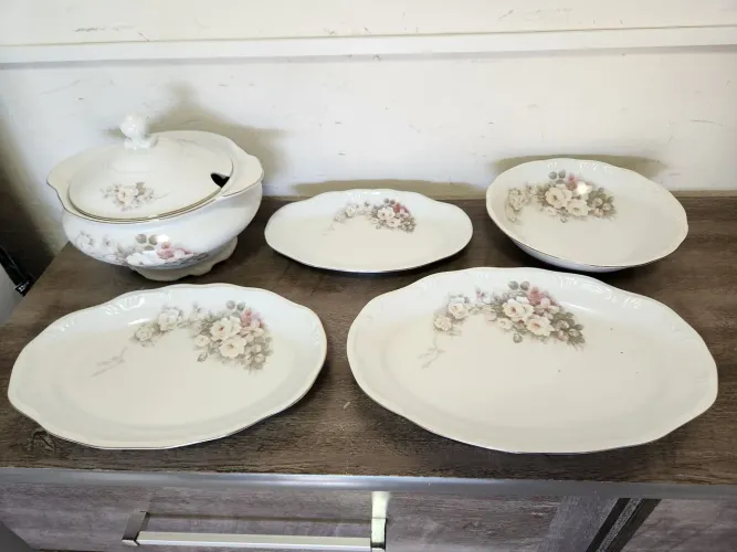 Jogo de jantar porcelanas Schmidt 5 peças com sopeira 