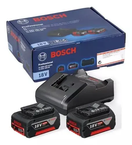Kit 02 bateria 18v 4ah + carregador para parafusadeira Bosch