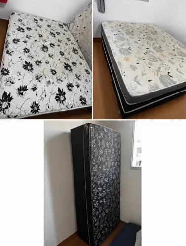 Cama box casal com colchão e cama box solteiro