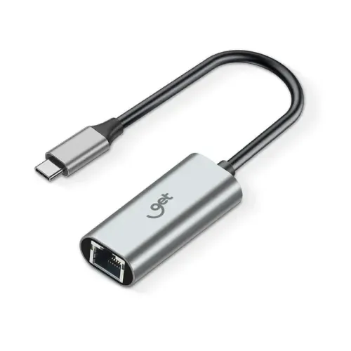 Cabo Adaptador USB-C para RJ45 Get Giga Ethernet 10/100/1000Mbps 18,5cm