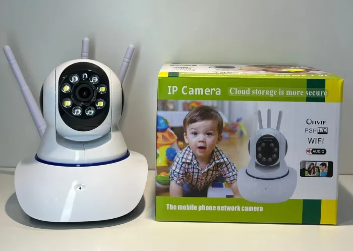 Câmera de segurança ip robô wi-fi 3 antenas