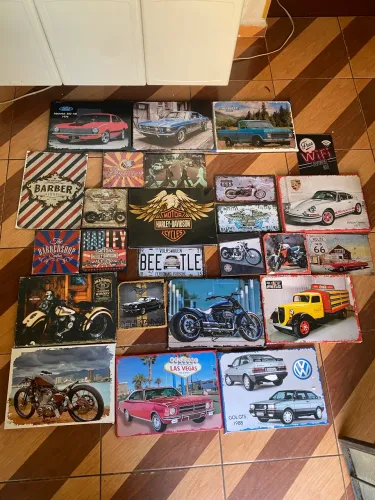 Quadros decorativos Barbearia: Carros/Motos antigos pequeno e grande