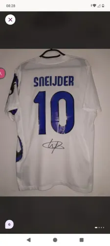 Camisa Inter Milao 2009 / 2010 #10 Snejder Autografada Certificada