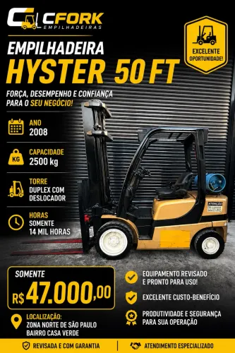 Empilhadeira hyster para 2500 kg