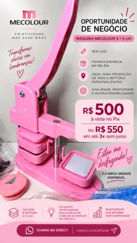 Máquina Mecolour 5x5 para Ímãs + Insumos | Pronta Entrega