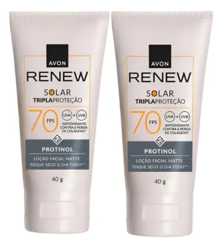 Kit com 2 Protetor Solar Renew Triplaproteção 70FPS Avon