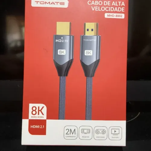 Cabo HDMI 2.1 Alta Velocidade 2 Metros, Full HD, 8K, 4K, Dolbe TrueHD, DTS-HD.