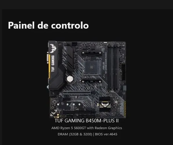 KIT UPGRADE PLACA MÃE ASUS TUF GAMING B450M-PLUS-II + PROCESSADOR RYZEN 5 5600GT