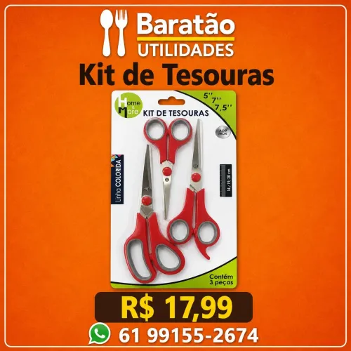 Kit de tesouras 3 peças