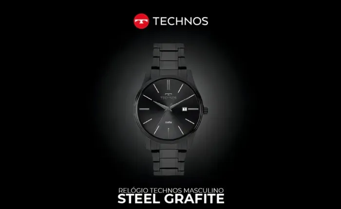 Relógio Technos Masculino Steel Grafite 