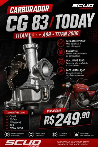Carburador SCUD CG 83 / Today - R$ 249,90