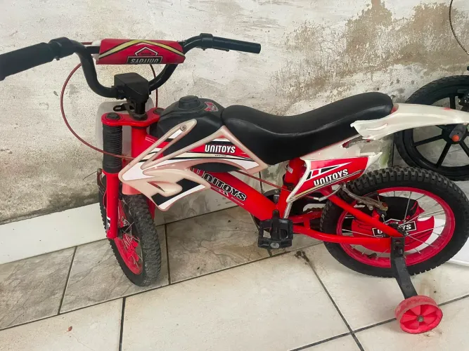 Bicicleta Moto Cross Infantil Unitoys R16 - vermelho
