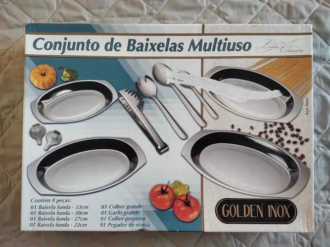 Conjunto de baixelas multiuso - Golden inox