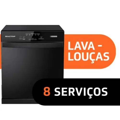 Lava Louças Brastemp 8 Serviços Preta - BLF08AE