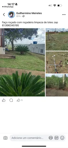 Faço roçado com roçadeira, limpeza de lotes