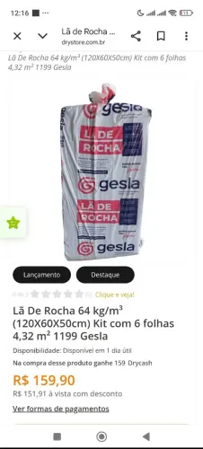 seis sacos de lam isolamento...
