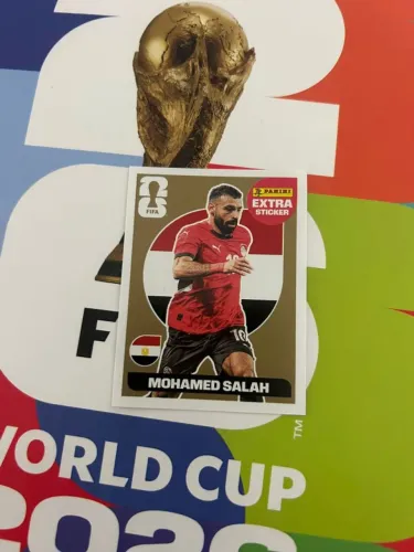 Figurinha OURO Extra Sticker do Mohamed salah de ouro da copa de 2026
