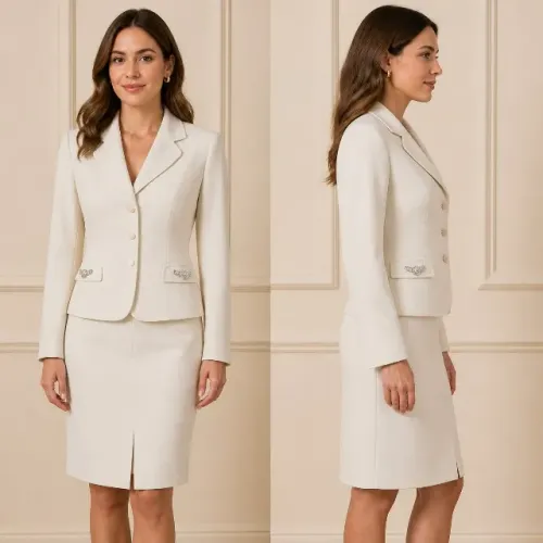 conjunto (terno com saia) Tailleur off-white seropia