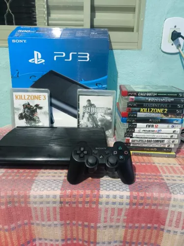 Ps3 super slim conservado com 15 jogos