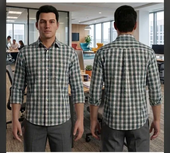 Camisa xadrez masculina adulto - algodão N.2