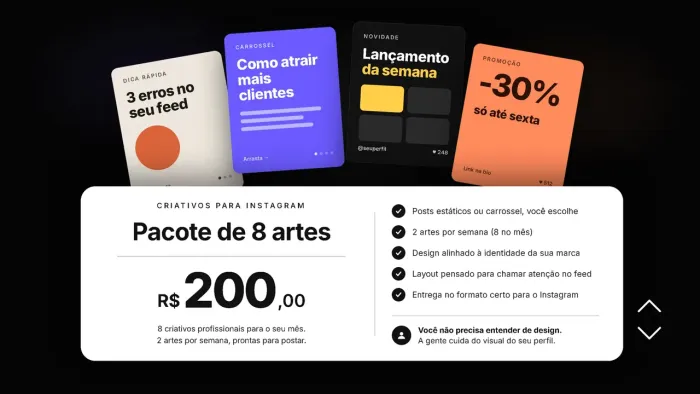 Pacote de Criativos para Instagram - 08 Artes Profissionais