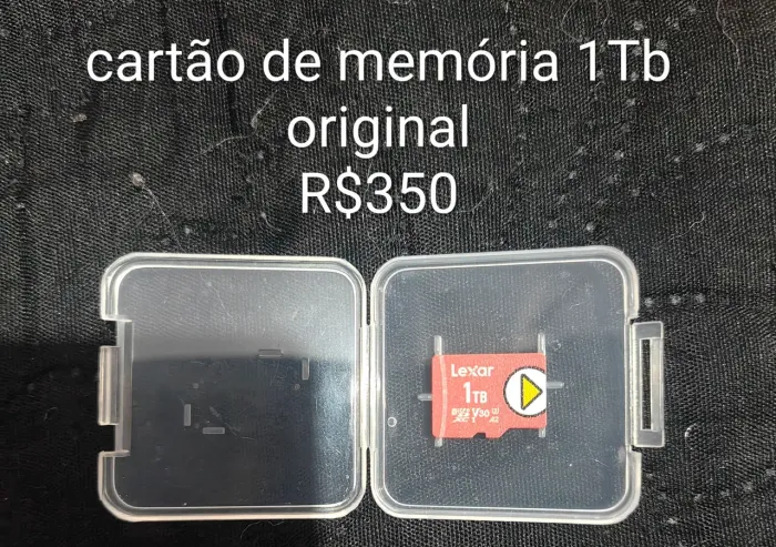 Cartão de memória lexar 1tb original, Joycon branco e Joycon vermelho e azul original 
