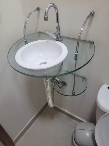 Pia de vidro para lavabo