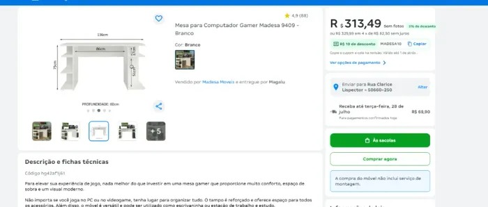 mesa gamer