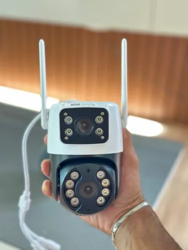 Câmera de Segurança Dupla Branca Wi-Fi com Yoosee