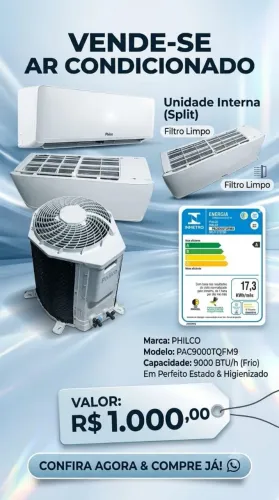 Ar condicionado 9000btus Philco usado