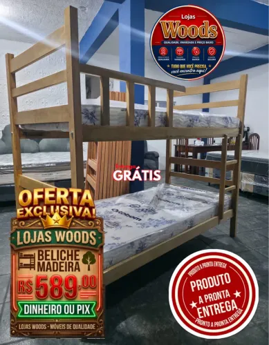 Beliche Madeira Mulateiro 2 em 1 R$ 589,00 