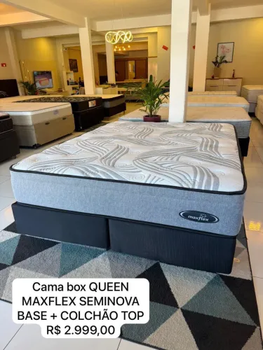 Cama box Queen MAXFLEX COM COLCHÃO TOP - Entrego! 