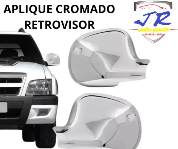 Par Capa Aplique Retrovisor Cromado S10 Blazer Pitbull 1995 A 2011
