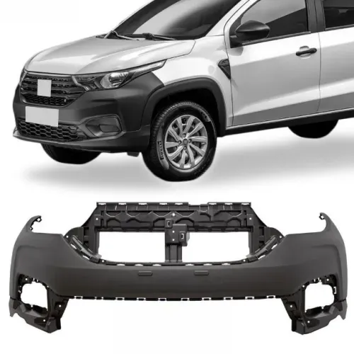 Parachoque Dianteiro Superior Fiat Strada 2021 - Preto - R2A