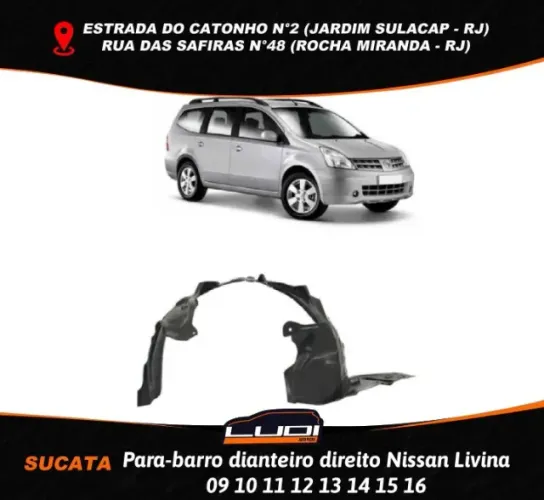 Para-barro dianteiro direito Nissan Livina 2009 à 2016