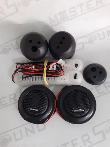 Par de mini Tweeter + crossovers. Kit completo. Linha Bravox Diamond. Novo. Instalado.