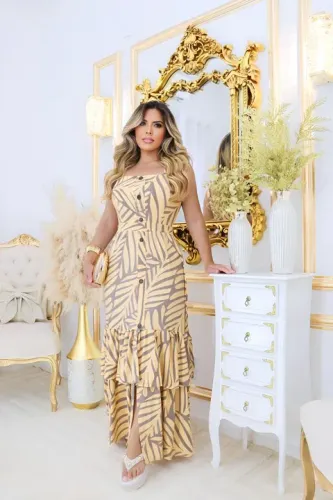 Kit 2 Vestidos estampados com babados (PODE ESCOLHER)
